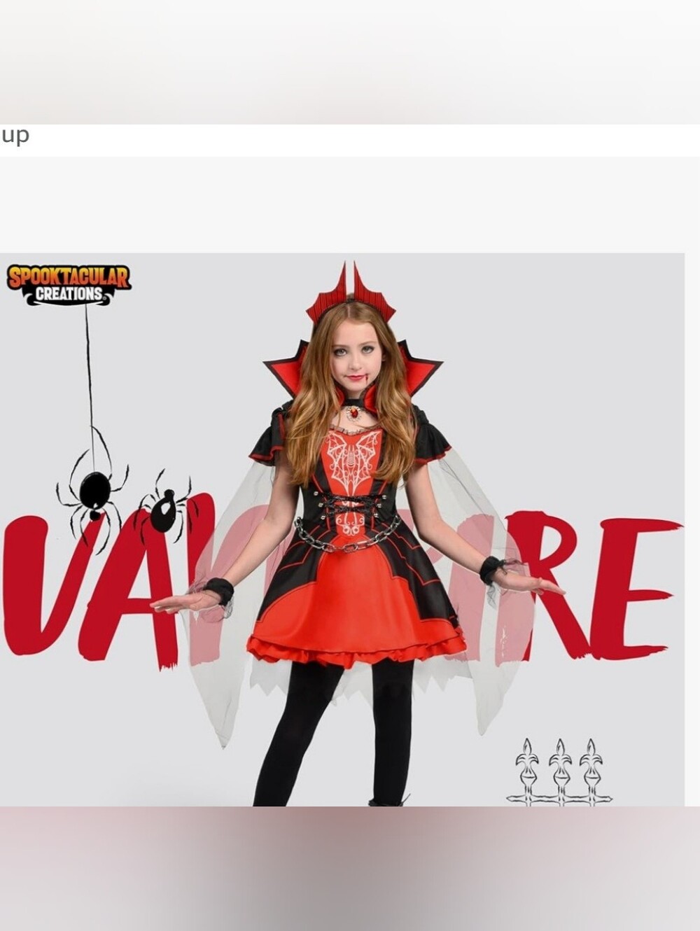 Spooktacular Creations Halloween Girls Vampire Costume Size Medium (8-10)